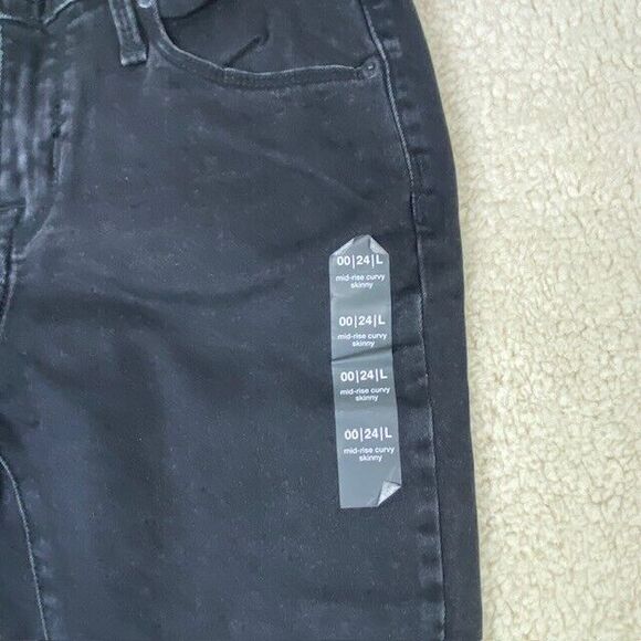 Women's Size 00/24/L Mossimo Denim Mid Rise Jegging Black Jeans Power Stretch - Picture 5 of 15